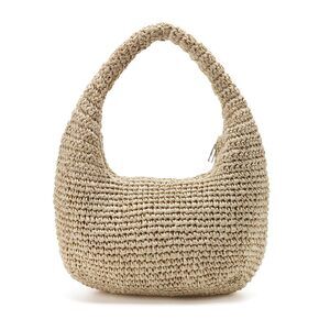 8784 Straw Shoulder Bag Summer Bags Crescent Handbag Purse Woven Underarm